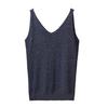 Top Estivi da Donna a Bretelle Scollo a V Senza Maniche Vestibilità Ampia Pullover Top Seta Lucida Brillante Tinta Unita Parte Inferiore Streetwear