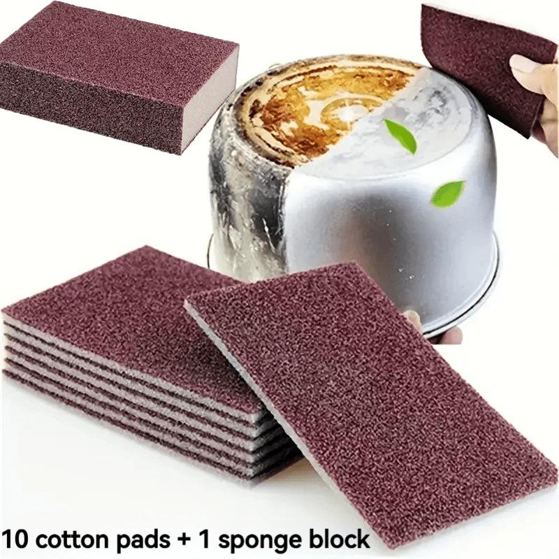 

11pcs Diamond Sand Magic Sponge Pads|Mixed Color Sponge Blocks and Pad for Cookware Cleaning,Rust Removal,Dishwashing Essentials
