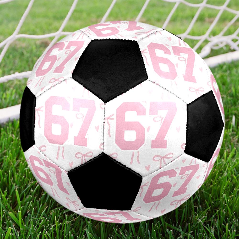 Six and Seventeen Indoor Soccer Ball Colorful Machine Stitched PVC Size 5 Team Training Competition Ready Durable High-Bounce Cool Sports Gift