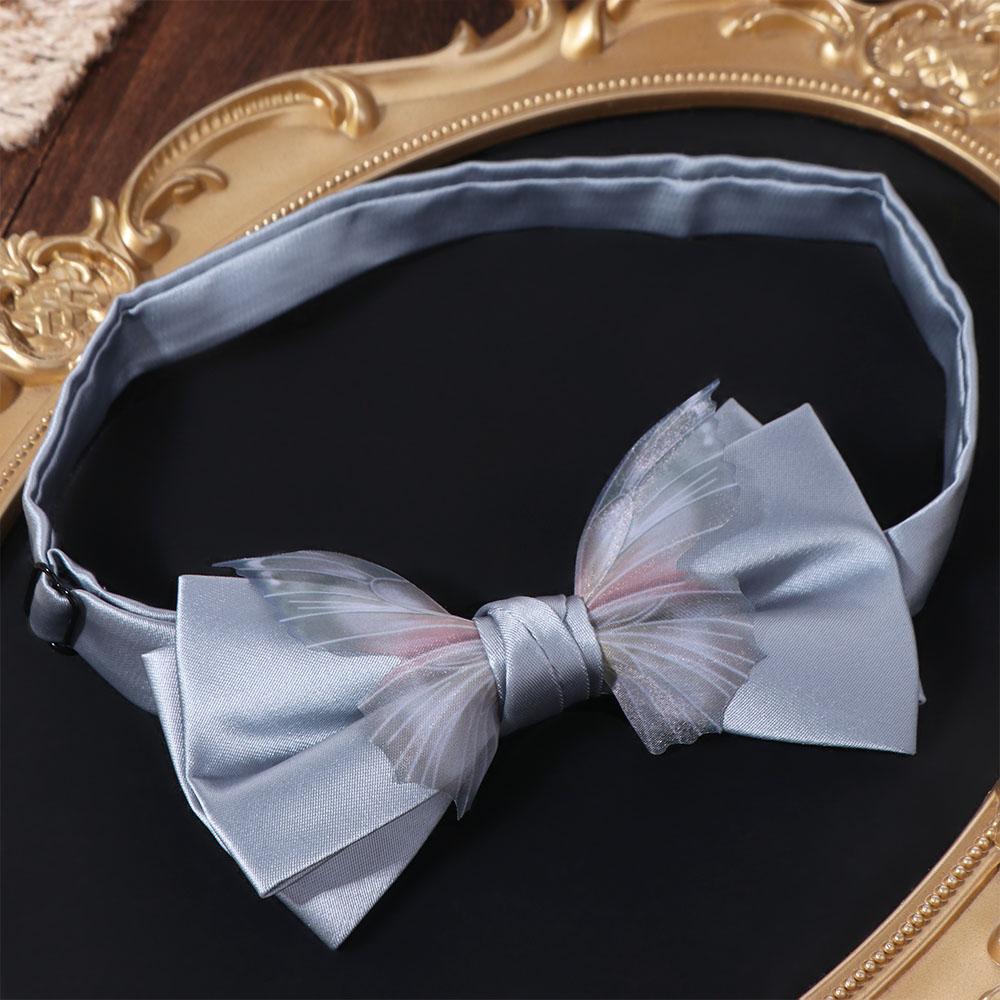 Adjustable Men Necktie Solid Color Bridegroom Groomsman Cravat Fashion Butterfly Bow Tie  Shirt