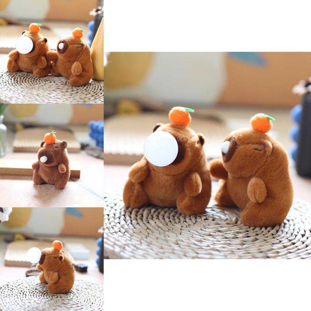 Plush Capybara Bubble Blowing Keychain With Soft Short Pile For Kids And Collectors