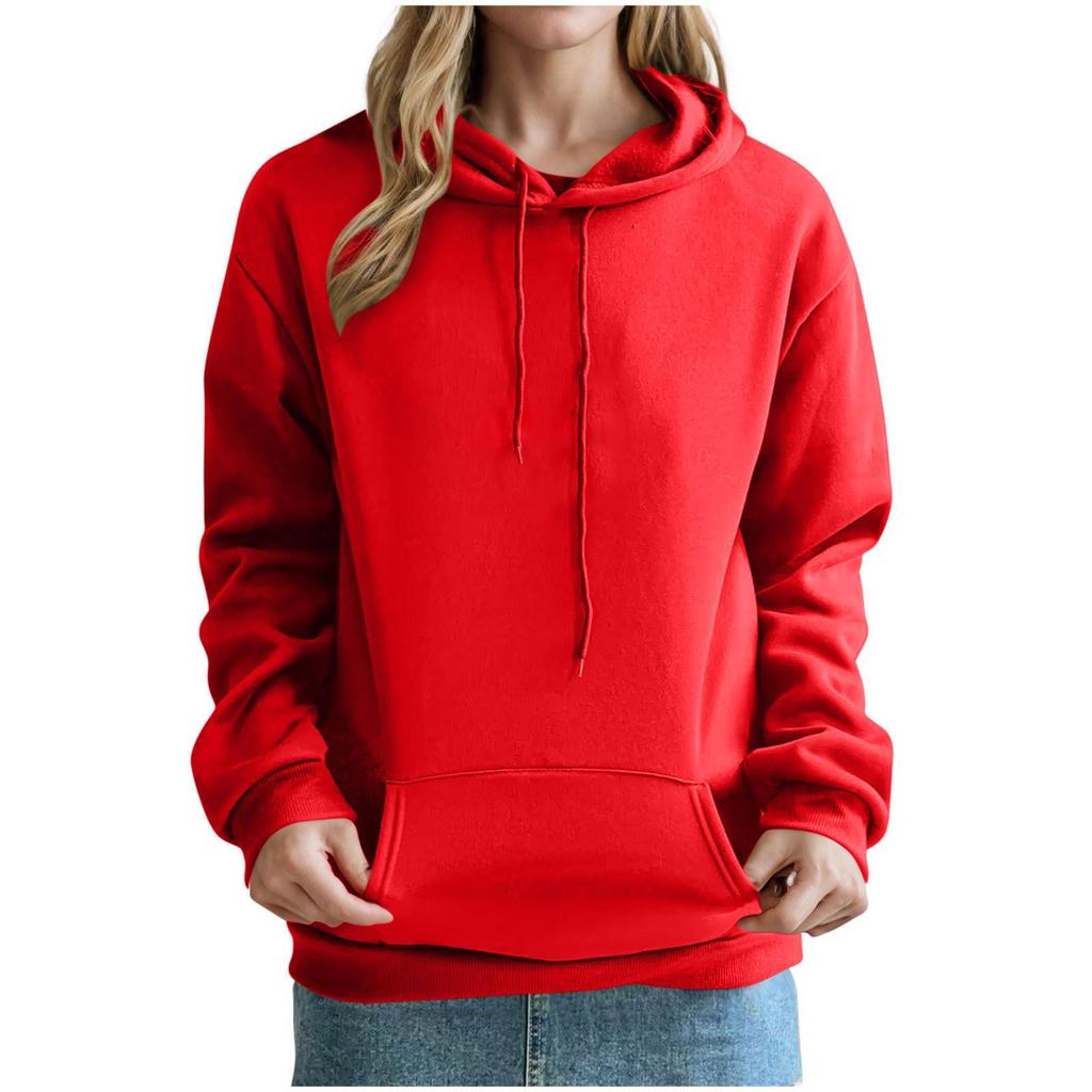 European and American Women's Plus Velvet Loose Casual Pullover Hoodie - 2024 Autumn/Winter Collection