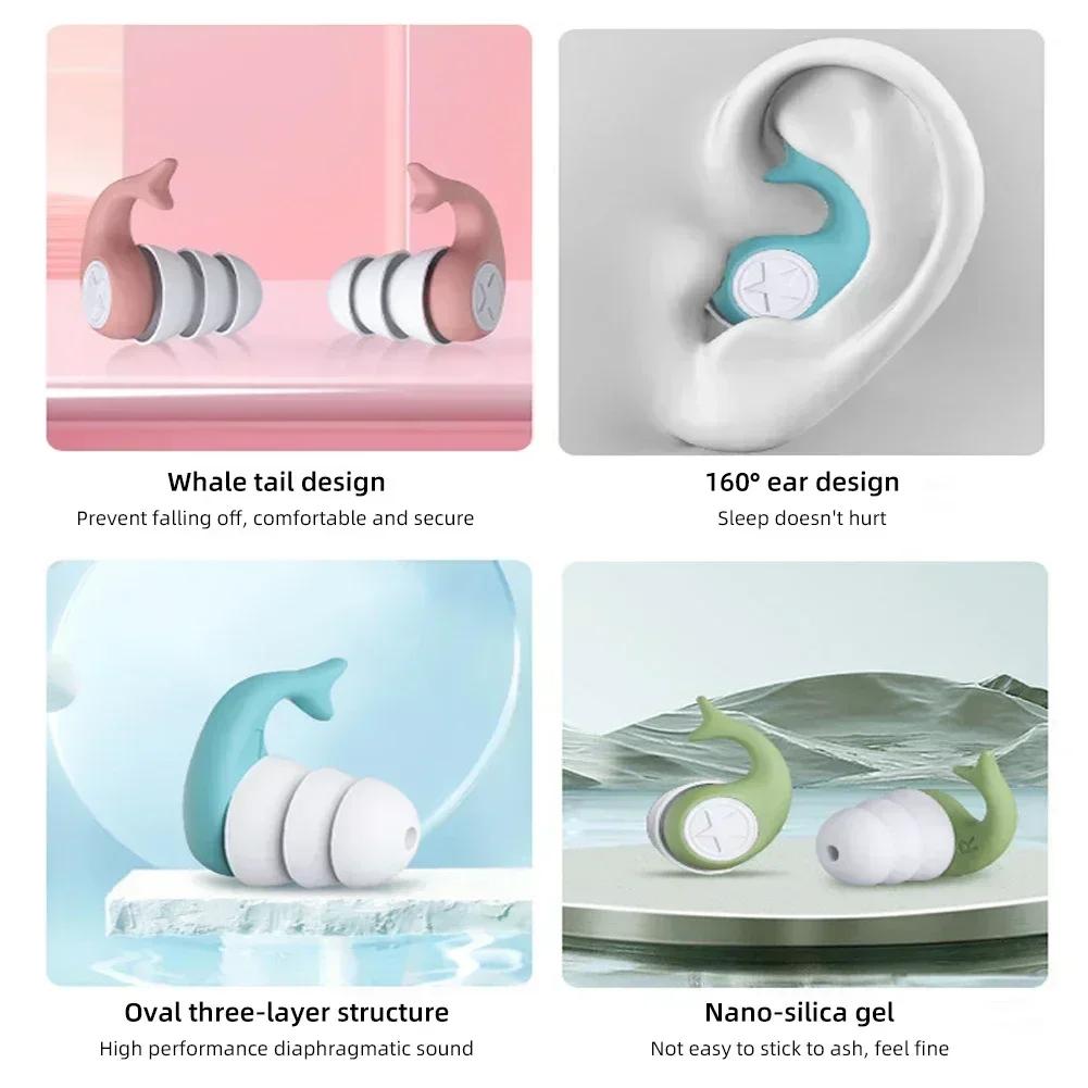 Anti Noise Silicone Earplugs Waterproof Swimming Ear Plugs For Sleeping Diving Surf Soft Comfort Natation Swimming Ear Protector