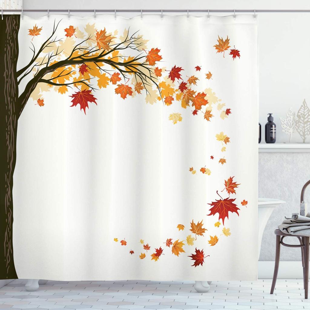 Tulip Flower Shower Curtain Farm Truck Sunflower Plant Butterfly Scenery Print Bathroom Decor Screen Bath Curtain With Hooks