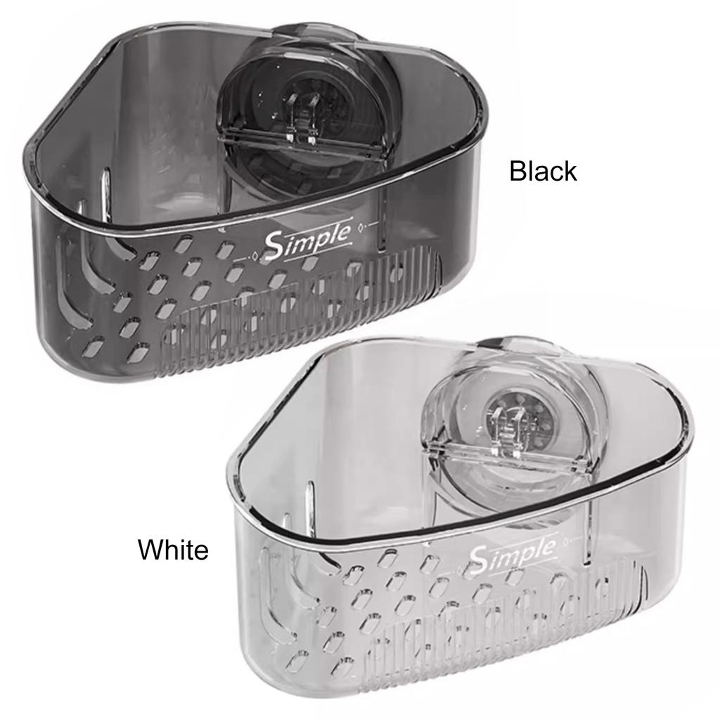 2PCS Sink Corner Rack with Drain Hole Multi-Functional Kitchen Sink Holder Suction Cup Mount for Sponges Scrubbers