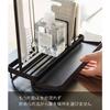 [Yamazaki] Sponge & Cleaning Tool Stand Black, Approx. W25xD9xH24.5cm Tower, Double-Sided Tray, Sponge Rack, Tool Hooks 4994