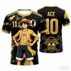 One Piece Luffy Japonský národní fotbalový dres Unisex Dětské Rychleschnoucí Prodyšné Krátký rukáv Tričko Módní Streetwear Sportovní topy