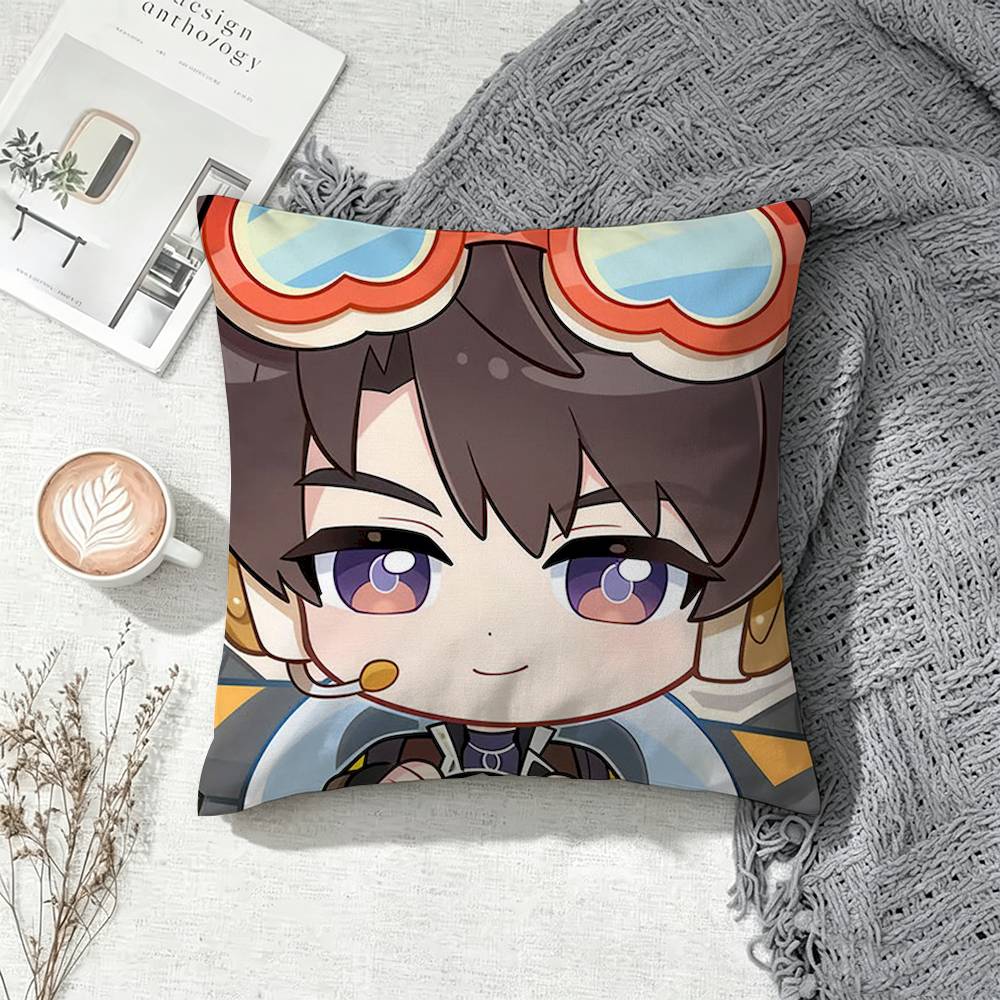 Cute Love and Deepspace Caleb Square Double-Sided Printed Pillow Case Sofa Cushion Cover Bedroom Bedside Decor