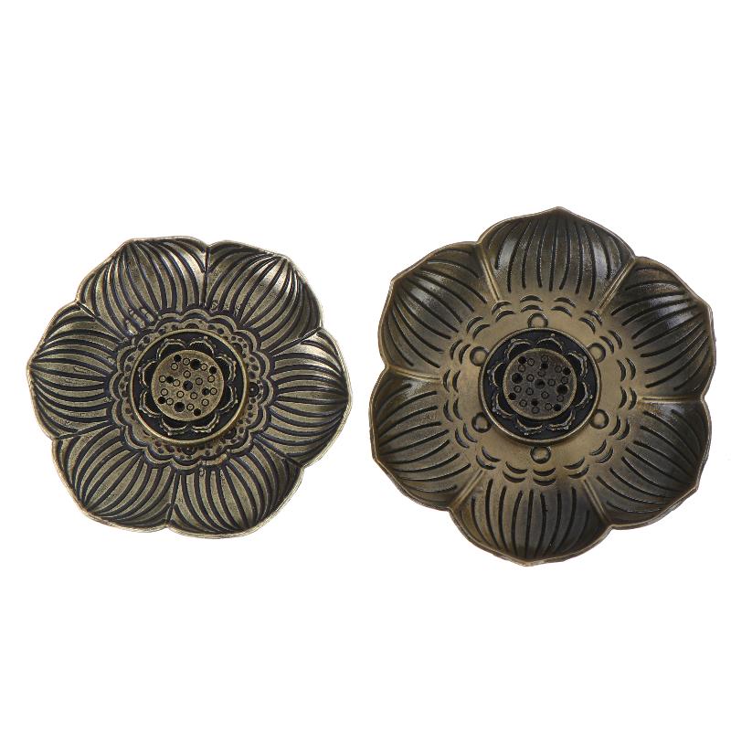 1Pcs Home Room Decoration Flower Shaped Metal Incense Burner Craft Ornament For Spa Yoga Meditation Accessories