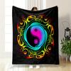 "Rainbow Yin-Yang Mandala Design" print blanket soft and cozy perfect for the living room bed sofa or a nap,gift