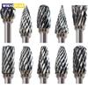 10PCS Carbide Burr Set Compatible with Dremel 1/8" Shank Die Grinder Rotary Tool Rasp Bits Wood Metal Carving Electric Grinding