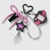 Cartoon Flocking Heart Keychain Compact Bag Charm Wing Star Decoration Bag Pendnat Lovely Gift For Friend Family