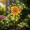 Metal Sunflower Garden Spinner with Rotating Bee Decorations Outdoor Yard Windmill Decorative Lawn Ornament for Patio Lawn
