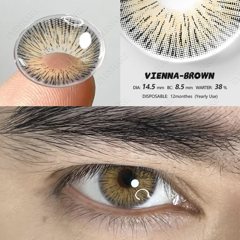 Eyeshare 1 Pair of Brand New Fashion Colored Contact Lenses Blue Glasses Lenses Green Beauty Lenses Brown Glasses Lenses Color Makeup Purple Lenses