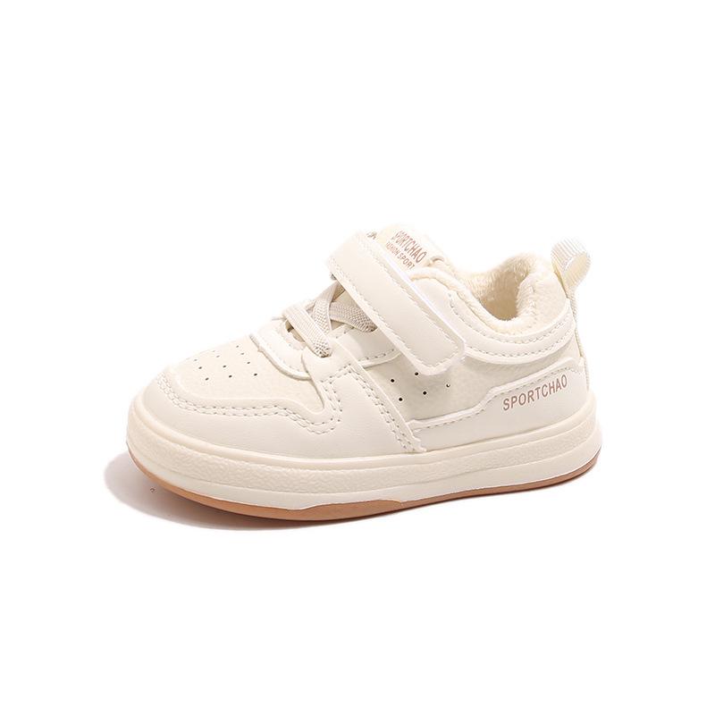 

Kids Two-Layer Cotton Board Shoes - Lightweight, Velvet-Lined, Warm, for Boys & Girls, Casual Outdoor Fashion. Size 19, Inner Length 14cm білий