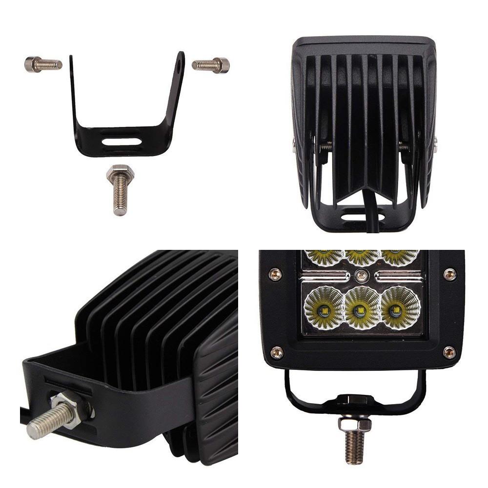 18W Square LED Work Light For Car Motorcycle Forklift Embedded Headlight Inspection Lamp