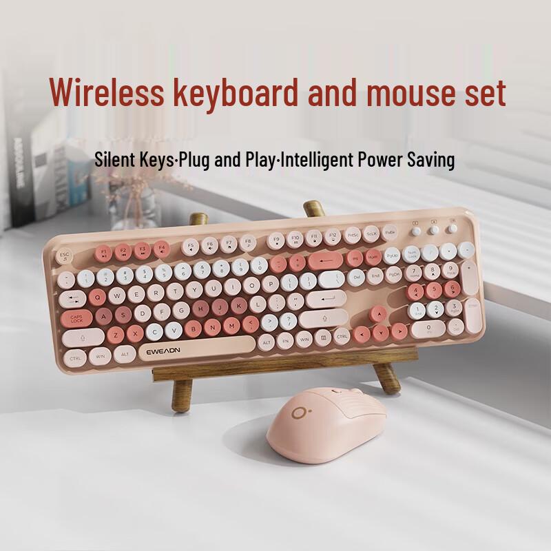 

EWEADN V96 Retro Wireless Keyboard Mouse Combo