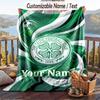 Flannel Blanket Celtic FC Print Custom Name Text Soft Throw for Sofa Bed