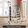 Portable A-frame Ladder with Tool Tray and Handrail, Wide Pedal for Indoor Use