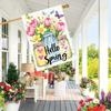 Welcome Spring Mason Jar Flowers Decorative Garden Flag - Double-Sided, Polyester, Yard and Outdoor Lawn Decoration, Flag Only