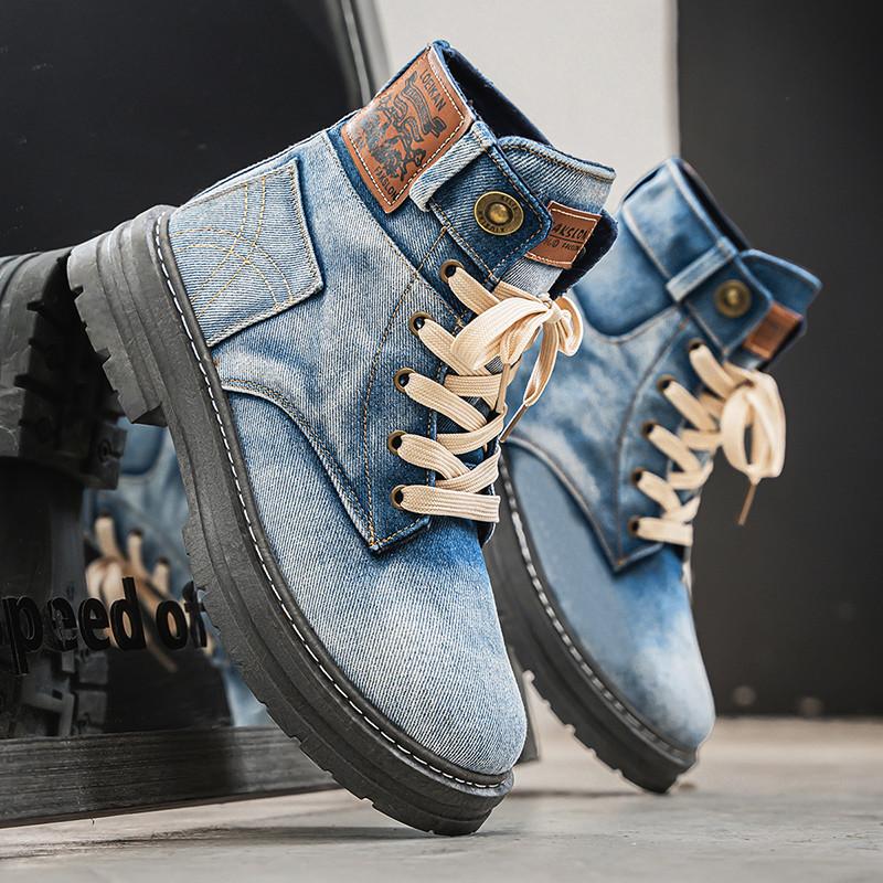 Velké pánské boty, střední boty, džínové ležérní boty na nářadí, boty Martin