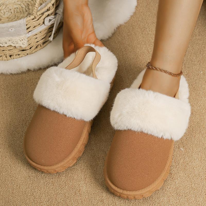 Fashion 2025 Winter New Platform Versatile Plush Warm Heightening Small Women's Snow Slippers