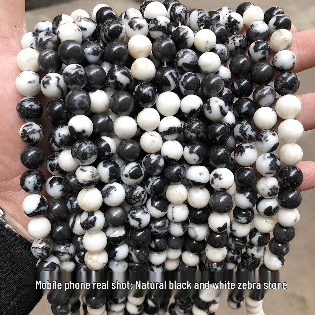 Zebra Stone Loose Beads for DIY Jewelry - Mixed Stone Beads, Semi-Finished Products In Stock