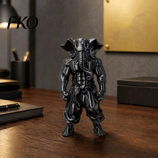Trendy Toy Collectible 3D Printed Elephant Fighter Figurine, Mythical Fighting Style Ornament, Animal Niche Creature Statue Desk Decor for Fitness