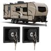 2 Pcs RV Handle Latch Carbon Steel Zinc Alloy Embedded Panel Toolbox Cabinet Lock for Trailers Car