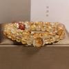 Exquisite Yellow Topaz Double Circle Bracelet: Elegant and Versatile Luxury for Women