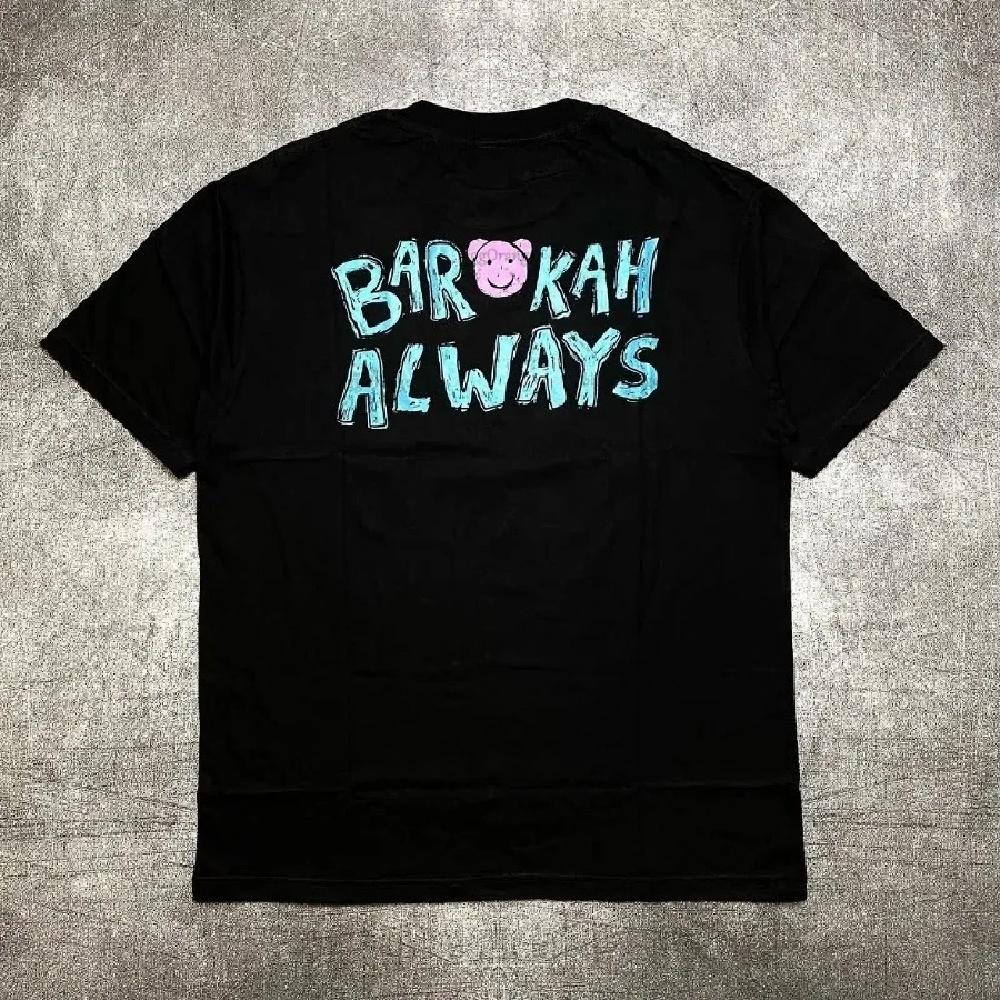 

Cartoon Printed Pure Cotton T-shirt European and American Street Fashion Brand Clothing Classic Versatile Loose Short Sleeves2 XXXXXL чорний