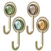 4 Pcs Retro Diamond Adhesive Hook Small Wall Hooks Mount Circle Multi-use Hanging As Cute Mounted Round Base Towel