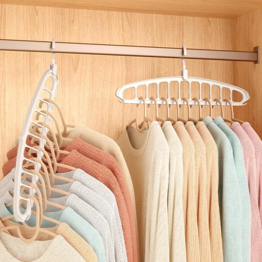 Rotating Foldable Clothes Hanger 11 Hole Multi Purpose Drying Rack Plastic Scarf Organizer Space Saving Closet Storage Hangers