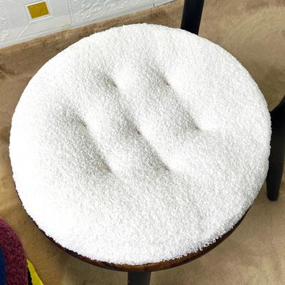 Yousheng Seat Cushion Round Futon Design Furry Short Plush Surface Extra Thick Chair Floor Cushion Anti-Slip Design Solid Color Chair Cushion