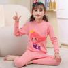 Kids' Cotton Pajama Set: Boys' Warm Underwear or Girls' Autumn Sweater and Pants, Small to Medium Sizes.