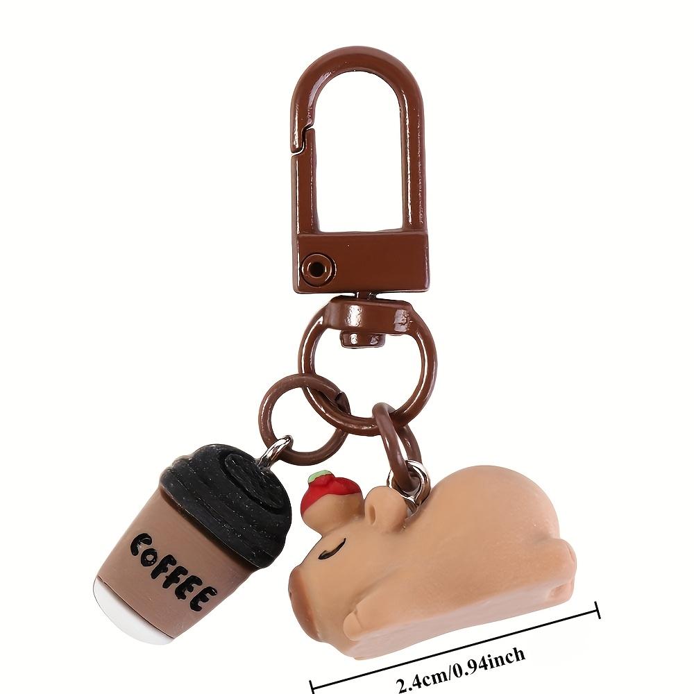 1pc Cartoon Cute Capybara Resin Keychain, Suitable for Women'S Key Ring, Bag, DIY Decorative Pendant