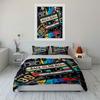 "Retro 80s Style Decor Set" Bedding Set with 1 Duvet Cover 2 Pillowcases Single Double King Queen, Gift
