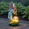 Sunlight Fairy Statue Glow In the Nocturnal Mythical Maiden Ornament Flower Pot Decor SunPowered