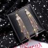 Elegant Long Diamond Tassel Earrings Super Fairy Style for Women Internet Celebrity Earrings