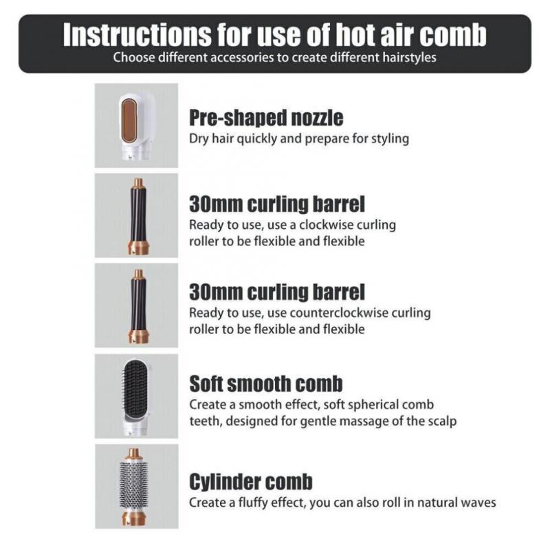 5-in-1 Haarstyler Airwrap Air Styler mit Heißluftbürste Haartrockner, Glätteisen Wickler