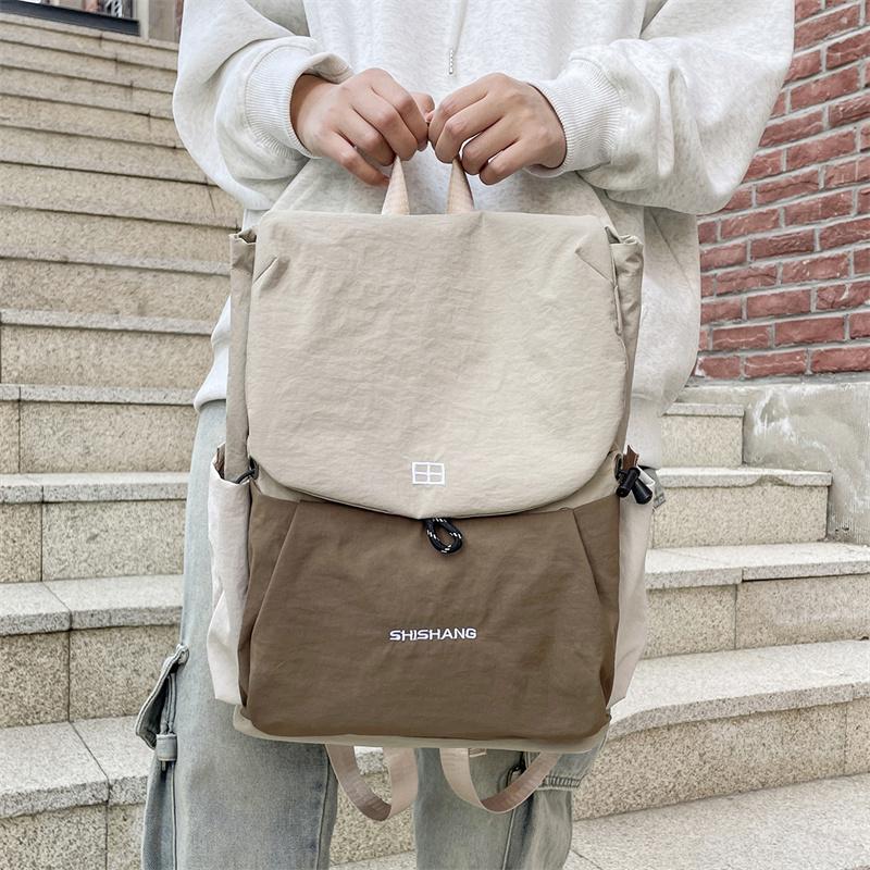 Color Block Schoolbag Women's Backpack Large Capacity Student Backpack