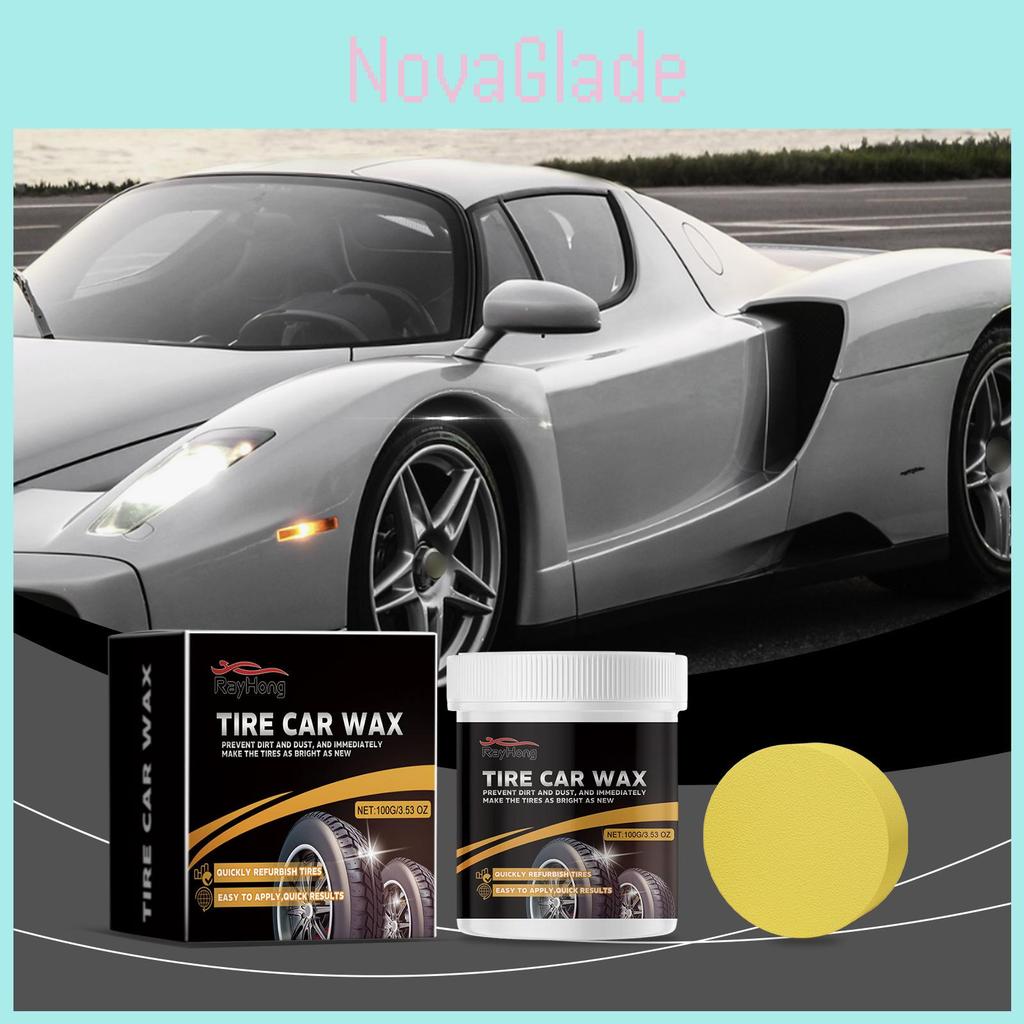 Rayhong Tire Renewal Cream For Car Tires Exceptional Cleaning And Maintenance Solution 100g With Soft Sponge Included