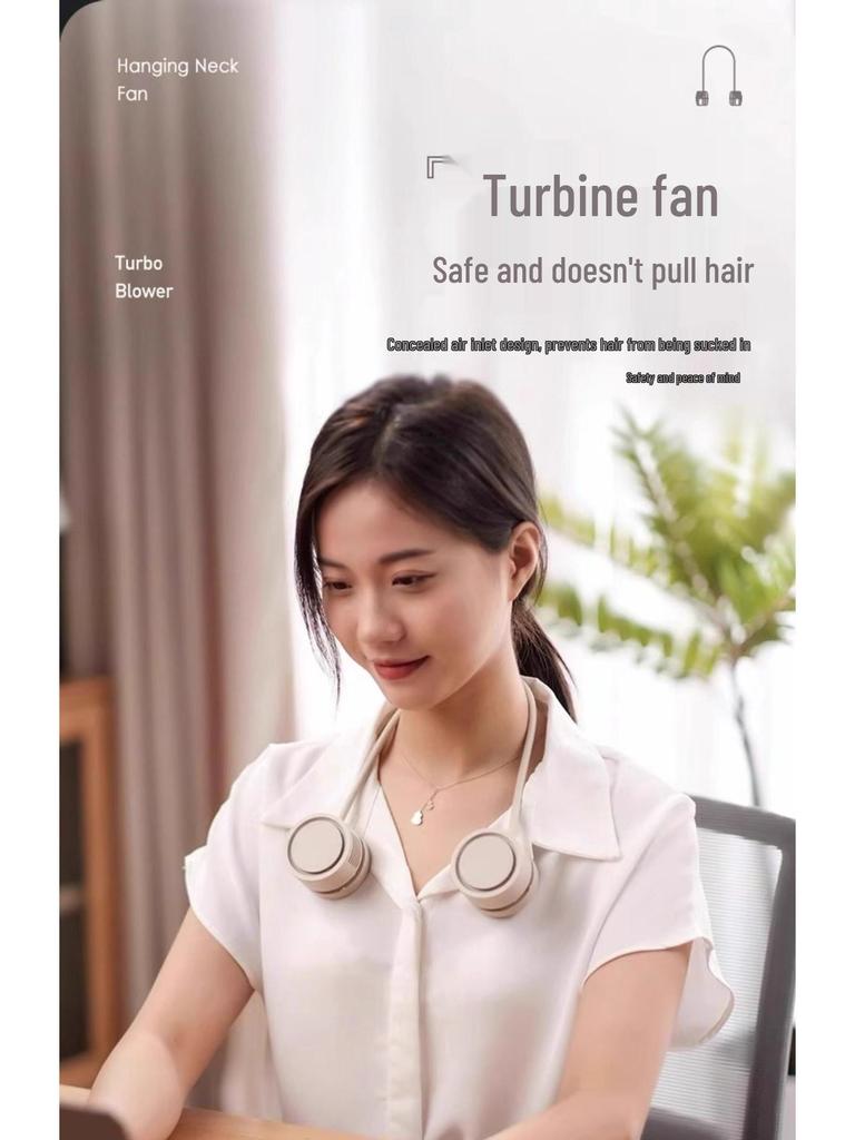 Portable Silent Rechargeable Leafless Neck Fan