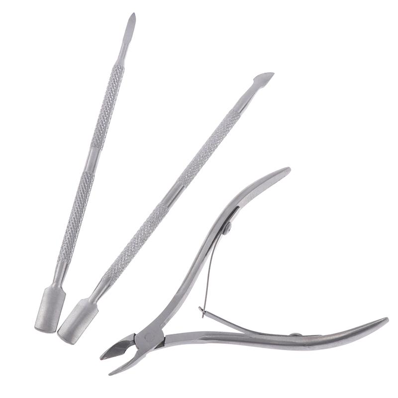 3Pcs/Lot Set With Cuticle Scissor&Pushers For Art Beauty Kit Tool