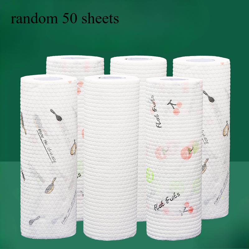 50 sheets High quality dishwashing cloth - reusable, super large roll dry wet dual-use kitchen towel, non greasy cleaning cloth,