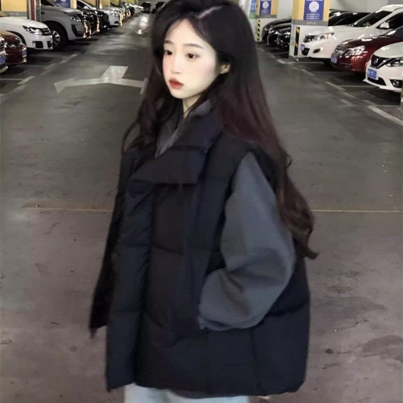 Design Sense Thickened Cotton-padded Vest Jacket Women's Autumn and Winter Lazy Cotton-padded Vest Women's Top