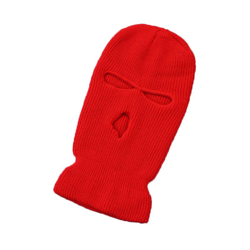 Updated Full Face Cover Three-hole Knitted Hat Men and Women Mask Beanies Hat Balaclava Army Tactical CS Winter Warm Biking Unisex Caps
