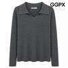 Cubic Slit Collar Neck Knit Gq8kp037f