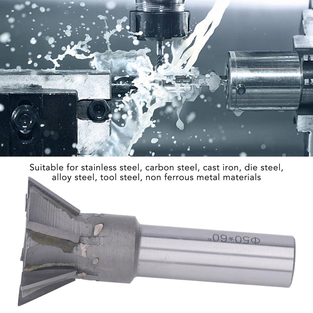 Dovetail Cutter Dovetail Cutter Quenching Cemented Carbide 6 Blades Straight Shank Milling Tool for Stainless Steel Milling Tool