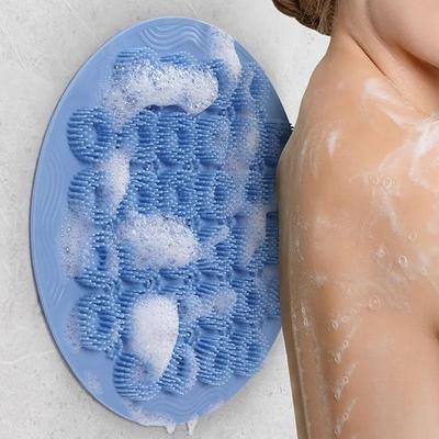 Lazy Silicone Back Scrubber Pad with Suction Cups - Bath Towel and Brush